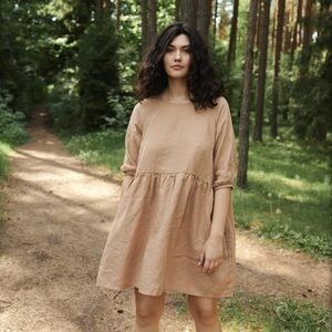 Linenfox Beth/Margo dress in Dusty Peach S-M